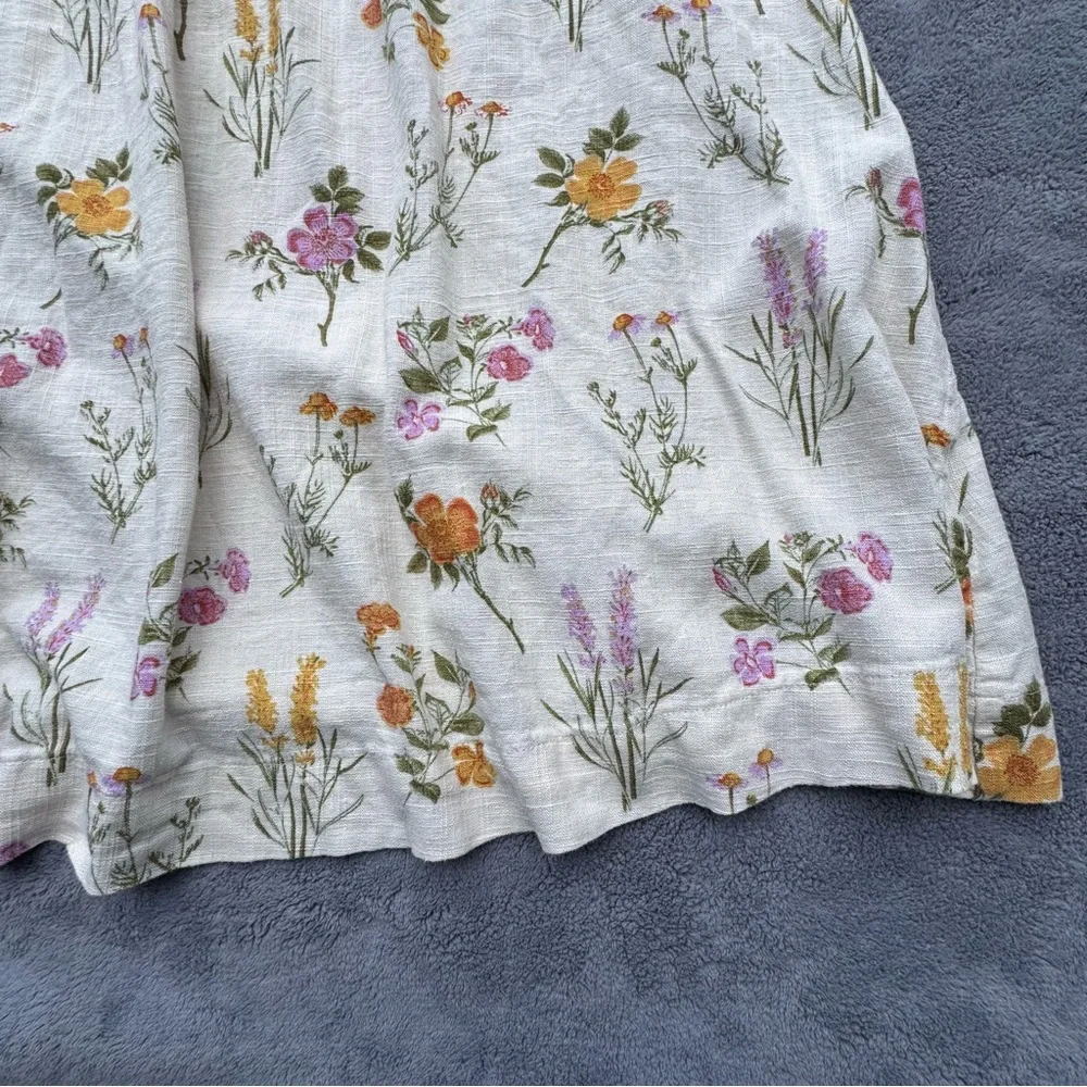 Petal & Pup Skirt Womens Small Cream Floral Midi Linen Blend Summer - Picture 3 of 12